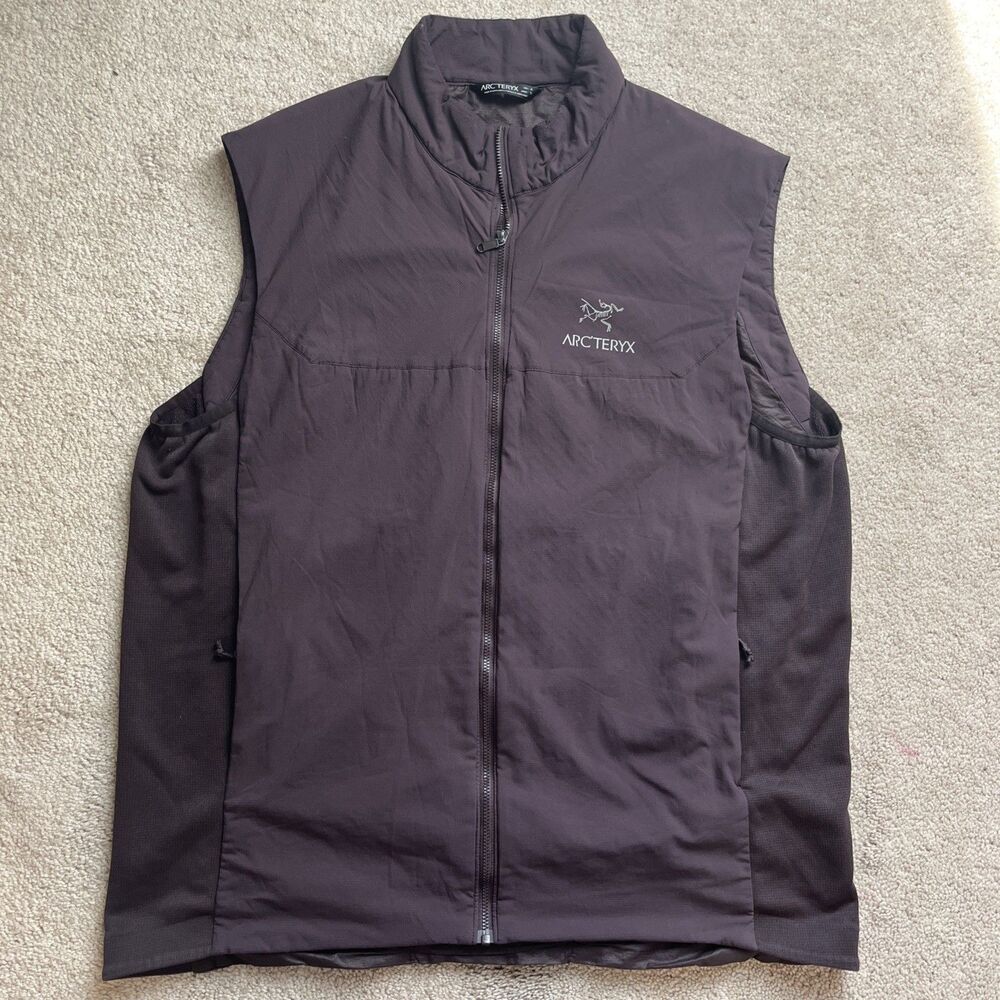 Arc'teryx Atom Vest Jacket Mens XL Maroon Full Zip Light Insulated Outdoor Hike